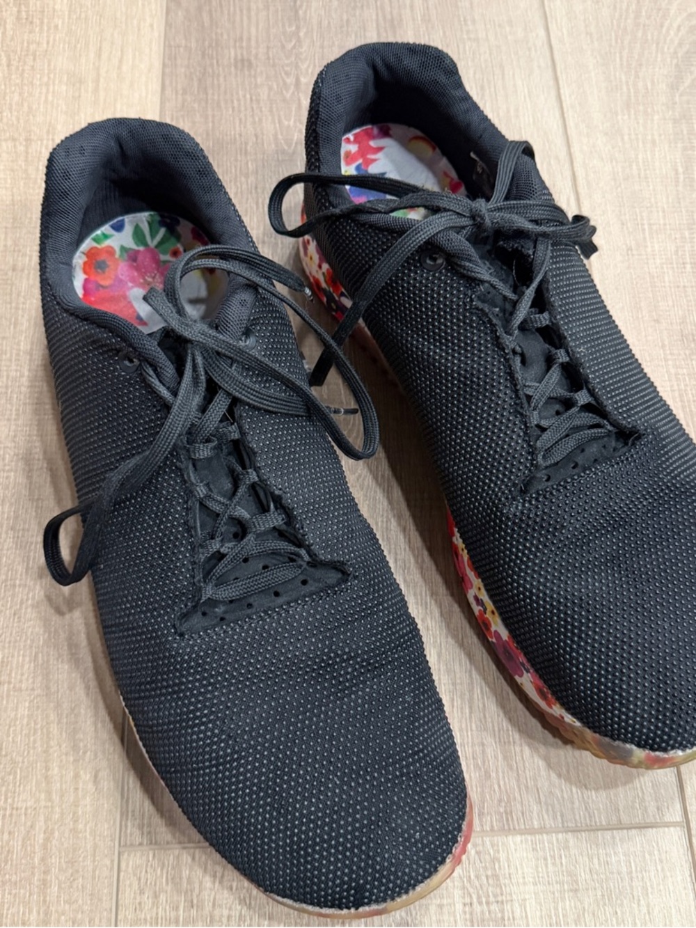 NOBULL Trainer Shoes Men 14 Women 15.5 Black Floral CrossFit TrainingGym Sneaker - Picture 3 of 16
